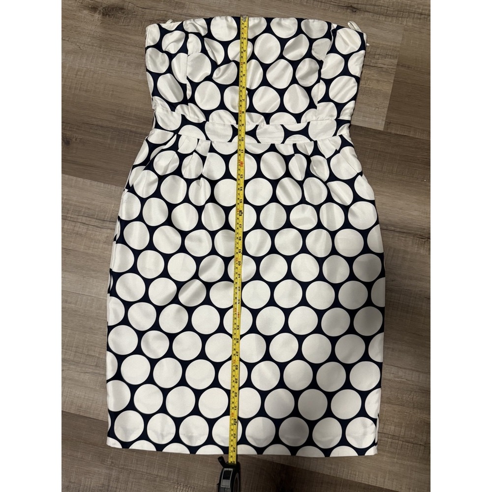 Banana Republic 100% Silk Strapless Sheath Dress Polka Dot Pockets Retro Mod 12 - Picture 16 of 16